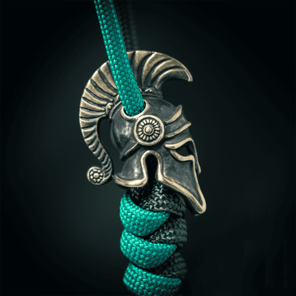 Spartan Helmet Bead Silver Paracord Beads for Warriorinspired Style